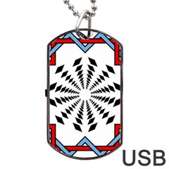 Star Illusion Mandala Dog Tag Usb Flash (two Sides) by HermanTelo