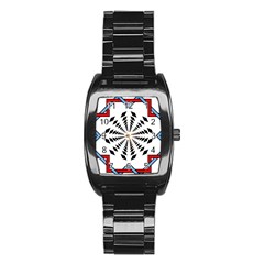 Star Illusion Mandala Stainless Steel Barrel Watch