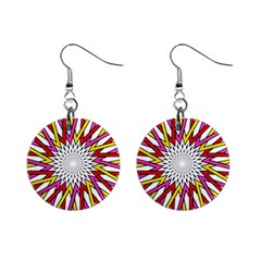 Sun Abstract Mandala Mini Button Earrings