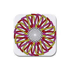 Sun Abstract Mandala Rubber Square Coaster (4 Pack)  by HermanTelo