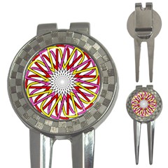 Sun Abstract Mandala 3-in-1 Golf Divots by HermanTelo