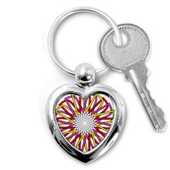 Sun Abstract Mandala Key Chains (heart)  by HermanTelo