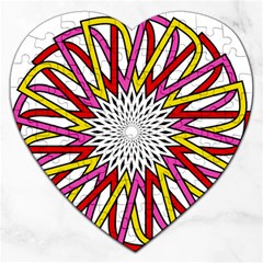 Sun Abstract Mandala Jigsaw Puzzle (heart) by HermanTelo