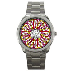 Sun Abstract Mandala Sport Metal Watch