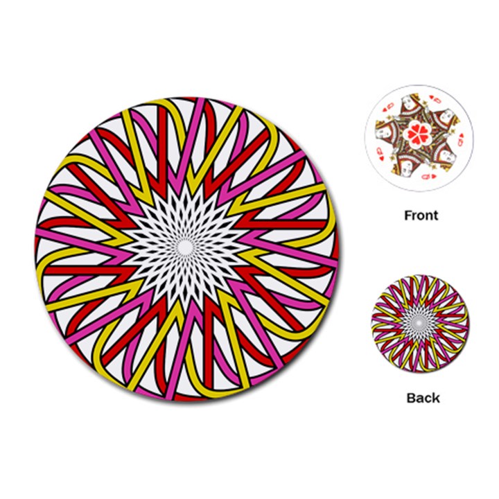 Sun Abstract Mandala Playing Cards (Round)