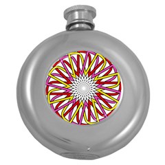 Sun Abstract Mandala Round Hip Flask (5 Oz)