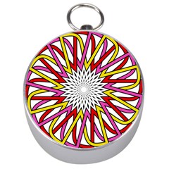 Sun Abstract Mandala Silver Compasses by HermanTelo