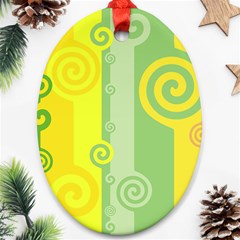 Ring Kringel Background Abstract Yellow Ornament (oval) by HermanTelo