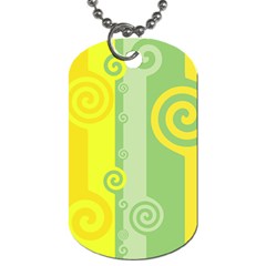 Ring Kringel Background Abstract Yellow Dog Tag (two Sides) by HermanTelo