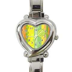 Ring Kringel Background Abstract Yellow Heart Italian Charm Watch