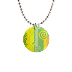 Ring Kringel Background Abstract Yellow 1  Button Necklace