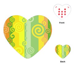 Ring Kringel Background Abstract Yellow Playing Cards (heart)