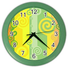 Ring Kringel Background Abstract Yellow Color Wall Clock