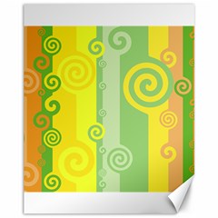 Ring Kringel Background Abstract Yellow Canvas 11  X 14 