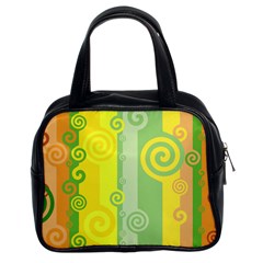 Ring Kringel Background Abstract Yellow Classic Handbag (two Sides)