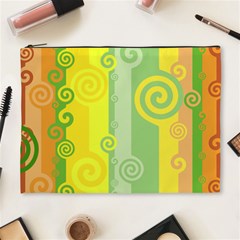 Ring Kringel Background Abstract Yellow Cosmetic Bag (xl) by HermanTelo