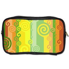 Ring Kringel Background Abstract Yellow Toiletries Bag (one Side)