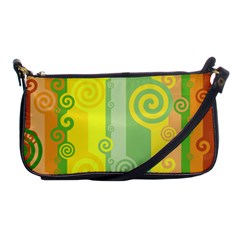 Ring Kringel Background Abstract Yellow Shoulder Clutch Bag