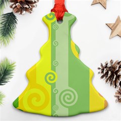 Ring Kringel Background Abstract Yellow Ornament (christmas Tree) 