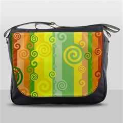 Ring Kringel Background Abstract Yellow Messenger Bag