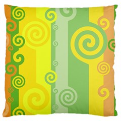 Ring Kringel Background Abstract Yellow Large Cushion Case (one Side)