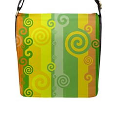 Ring Kringel Background Abstract Yellow Flap Closure Messenger Bag (l) by HermanTelo