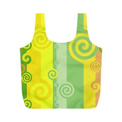 Ring Kringel Background Abstract Yellow Full Print Recycle Bag (m) by HermanTelo