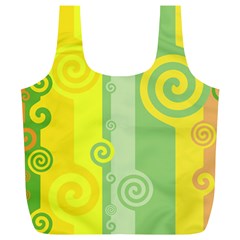 Ring Kringel Background Abstract Yellow Full Print Recycle Bag (xl)