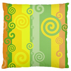 Ring Kringel Background Abstract Yellow Large Flano Cushion Case (one Side) by HermanTelo