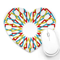 Wheel Complex Symbol Mandala Heart Mousepads