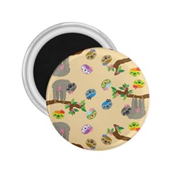 Sloth Neutral Color Cute Cartoon 2 25  Magnets by HermanTelo