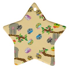 Sloth Neutral Color Cute Cartoon Ornament (star) by HermanTelo