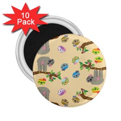 Sloth Neutral Color Cute Cartoon 2 25  Magnets (10 Pack)  by HermanTelo