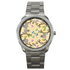 Sloth Neutral Color Cute Cartoon Sport Metal Watch