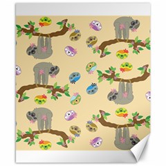 Sloth Neutral Color Cute Cartoon Canvas 8  X 10 