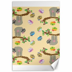 Sloth Neutral Color Cute Cartoon Canvas 12  X 18 