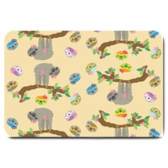 Sloth Neutral Color Cute Cartoon Large Doormat  by HermanTelo