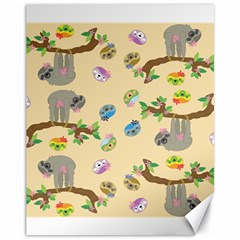 Sloth Neutral Color Cute Cartoon Canvas 11  X 14  by HermanTelo