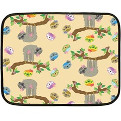 Sloth Neutral Color Cute Cartoon Fleece Blanket (mini) by HermanTelo