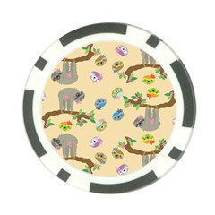 Sloth Neutral Color Cute Cartoon Poker Chip Card Guard (10 Pack)