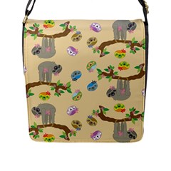 Sloth Neutral Color Cute Cartoon Flap Closure Messenger Bag (l) by HermanTelo