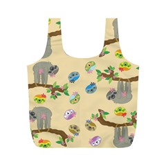 Sloth Neutral Color Cute Cartoon Full Print Recycle Bag (m)