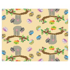 Sloth Neutral Color Cute Cartoon Double Sided Flano Blanket (medium)  by HermanTelo