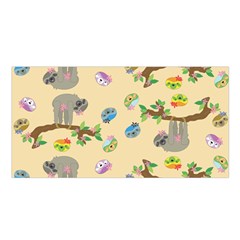 Sloth Neutral Color Cute Cartoon Satin Shawl