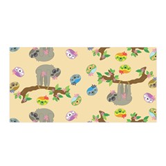 Sloth Neutral Color Cute Cartoon Satin Wrap