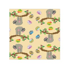 Sloth Neutral Color Cute Cartoon Small Satin Scarf (square)