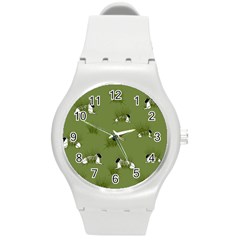 Sheep Lambs Round Plastic Sport Watch (m)