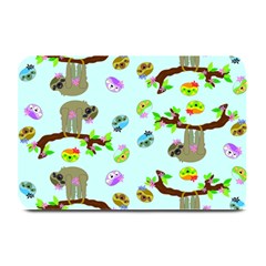 Sloth Aqua Blue Cute Cartoon Tile Green Plate Mats