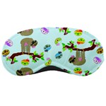 Sloth Aqua Blue Cute Cartoon Tile Green Sleeping Masks Front