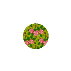 Roses Flowers Pattern Bud Pink 1  Mini Magnets by HermanTelo